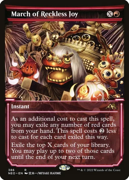 March of Reckless Joy, Magic card NEO 386 — Kamigawa: Neon Dynasty set