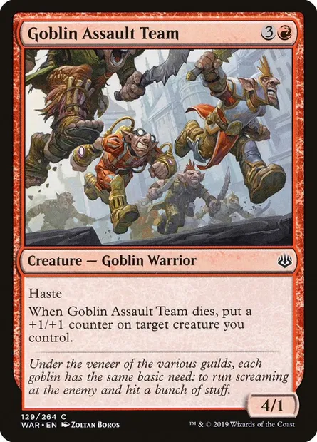 Goblin Assault Team, Magic card WAR 129 — War of the Spark set