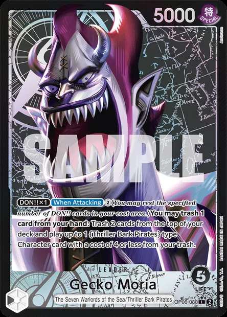 Gecko Moria, One Piece card OP06-080 — WINGS OF THE CAPTAIN set