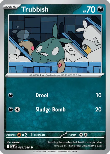 Trubbish, Pokémon card WHT 059 — White Flare set
