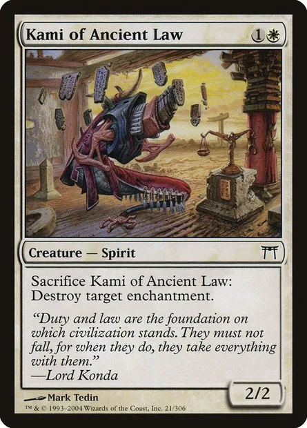 Kami of Ancient Law, Magic card CHK 21 — Champions of Kamigawa set