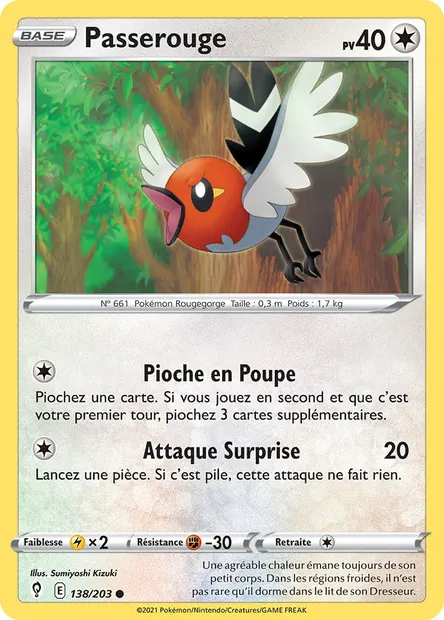 Passerouge, carte Pokémon EVS 138 — extension Évolution Céleste