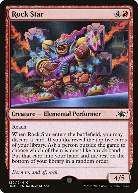 Rock Star, carte Magic UNF 122 — extension Unfinity