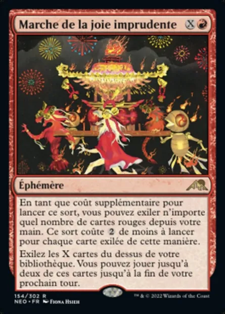 Marche de la joie imprudente, carte Magic NEO 154 — extension Kamigawa: La Dynastie Néon
