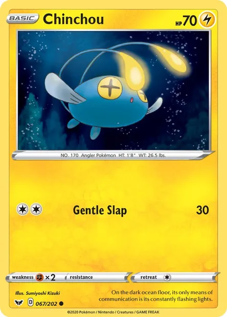 Chinchou, Pokémon card SSH 67 — Sword & Shield set