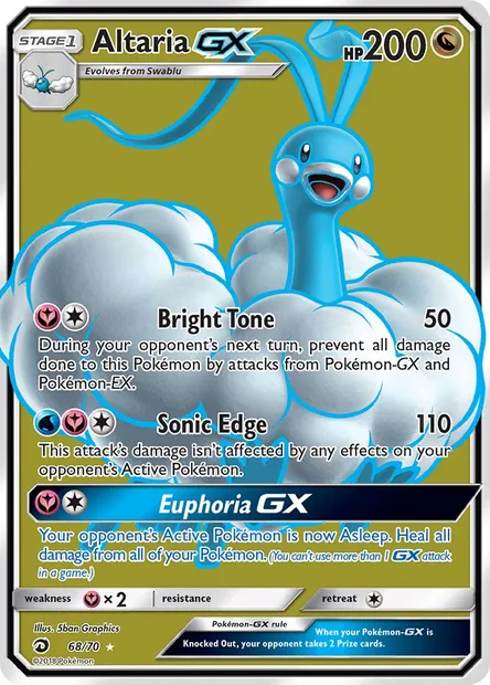 Altaria GX, Pokémon card DRM 68 — Dragon Majesty set