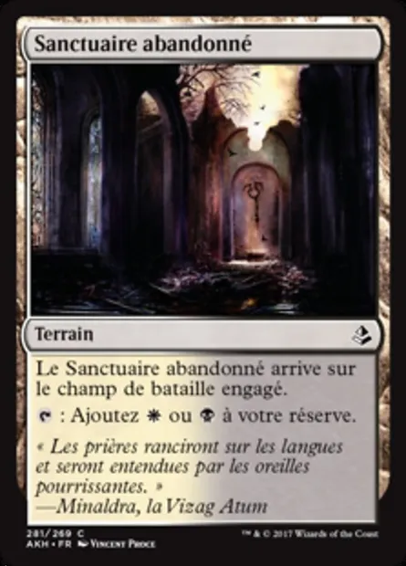 Sanctuaire abandonné, carte Magic AKH 281 — extension Amonkhet