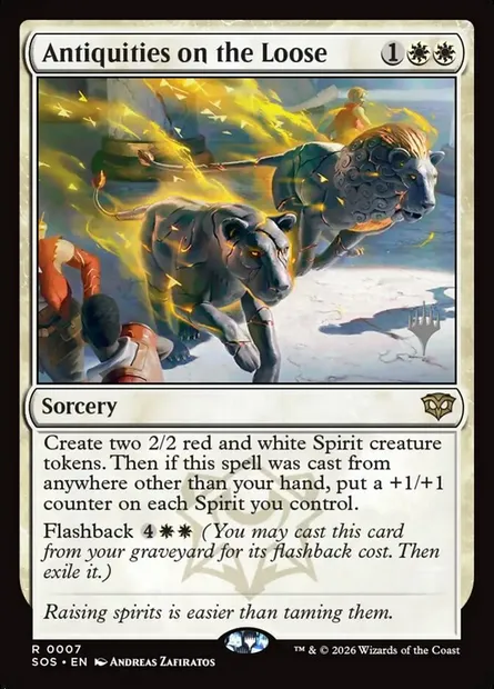 Antiquities on the Loose, Magic card PSOS 7p — Secrets of Strixhaven Promos set