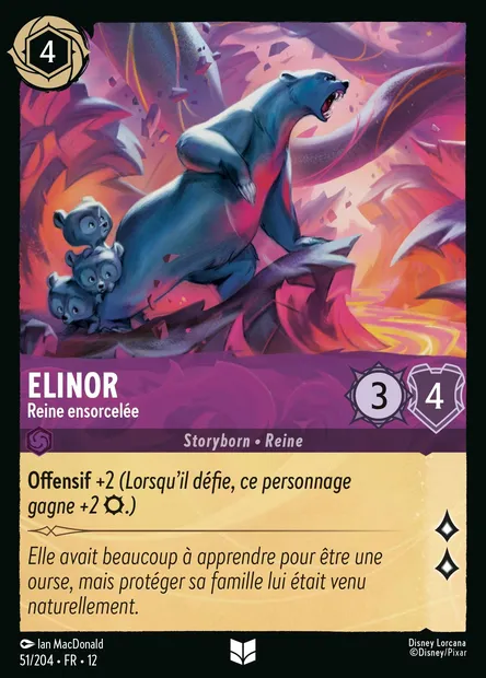 Elinor - Reine ensorcelée, carte Disney Lorcana CH12-051 — extension Contrées Inconnues