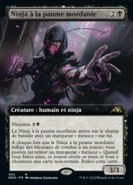 Ninja à la paume mordante, carte Magic NEO 452 — extension Kamigawa: La Dynastie Néon
