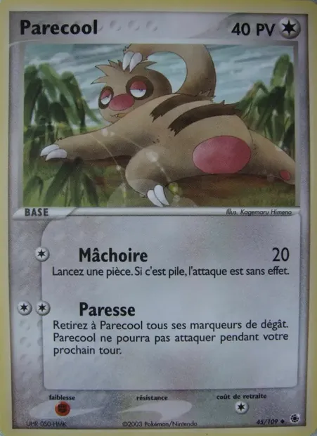 Parecool, carte Pokémon RS 45 — extension EX Rubis & Saphir