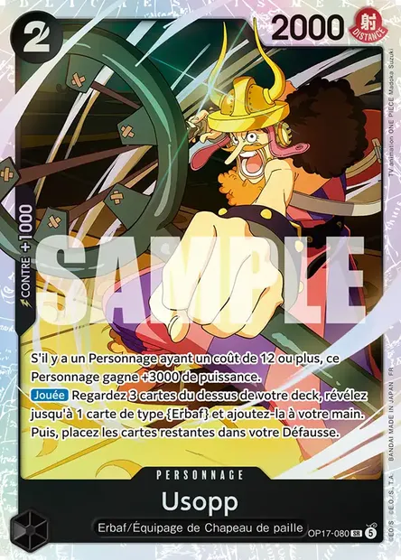 Usopp, carte One Piece OP17-080 — extension LES GUERRIERS LES PLUS PUISSANTS AU MONDE