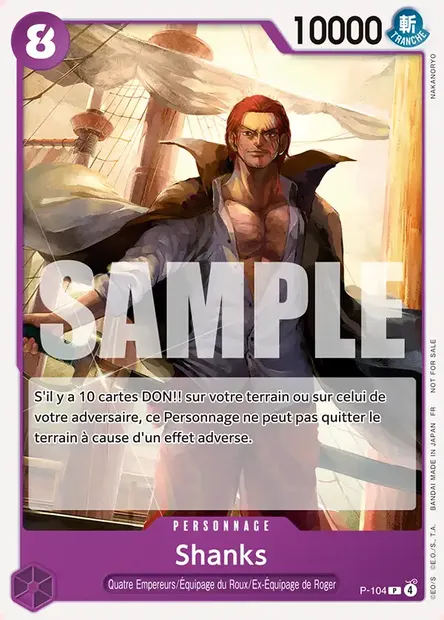 Shanks, carte One Piece P-104 — extension Carte promo