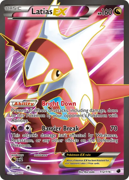Latias-EX, Pokémon card PLF 112 — Plasma Freeze set