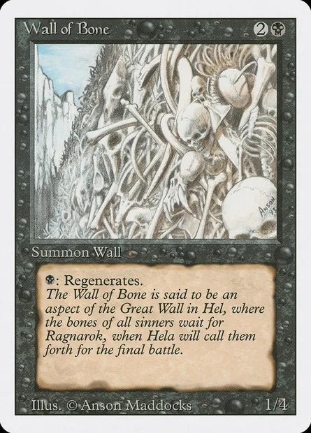 Mur d'ossements, carte Magic 3ED 134 — extension Revised Edition