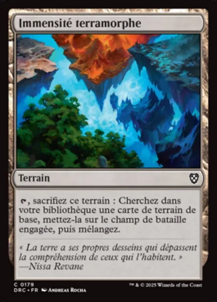 Immensité terramorphe, carte Magic DRC 179 — extension Aetherdrift Commander