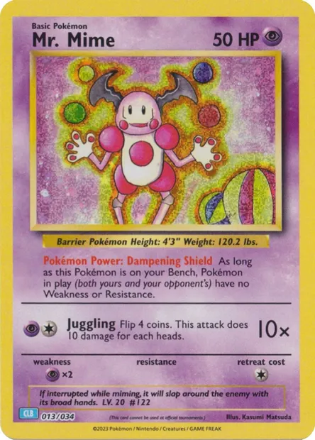 Mr. Mime, Pokémon card CLB 013 — Pokémon TCG Classic: Blastoise & Suicune ex Deck set