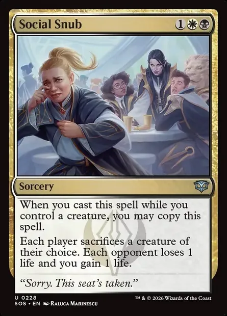 Social Snub, Magic card SOS 228 — Secrets of Strixhaven set