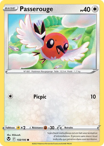 Passerouge, carte Pokémon SIT 150 — extension Tempête Argentée
