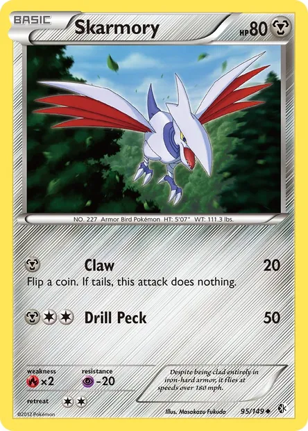 Skarmory, Pokémon card BCR 95 — Boundaries Crossed set