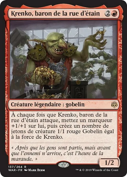 Krenko, baron de la rue d'étain, carte Magic WAR 137 — extension La guerre des Planeswalkers