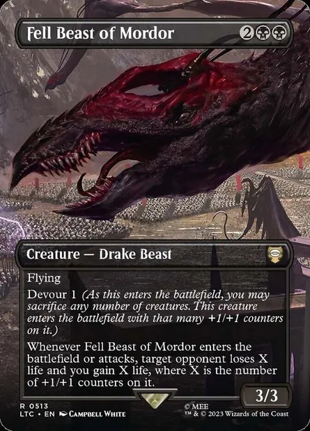 Fell Beast of Mordor, carte Magic LTC 513 — extension Tales of Middle-earth Commander
