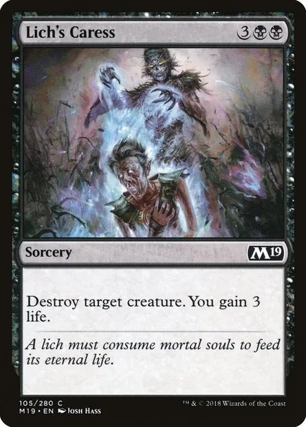Lich's Caress, Magic card M19 105 — Core Set 2019 set