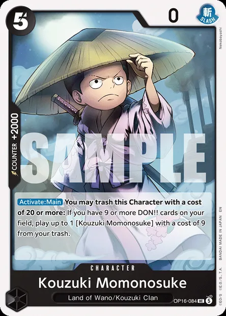 Kouzuki Momonosuke, One Piece card OP16-084 — THE TIME OF BATTLE set