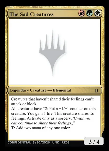 The Sad Creaturez, Magic card UNK RZ03u — Unknown Event set