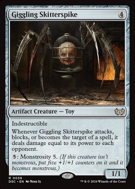 Giggling Skitterspike, Magic card DSC 39 — Duskmourn: House of Horror Commander set