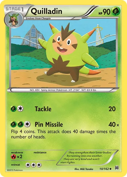 Quilladin, Pokémon card BKT 10 — BREAKthrough set