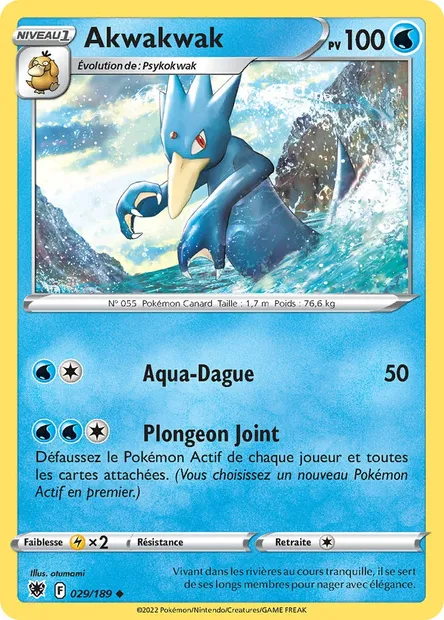 Akwakwak, carte Pokémon ASR 029 — extension Astres Radieux