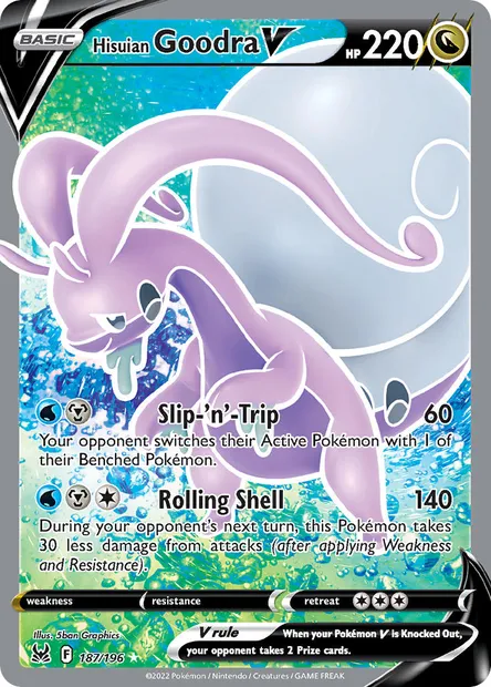 Hisuian Goodra V, Pokémon card LOR 187 — Lost Origin set