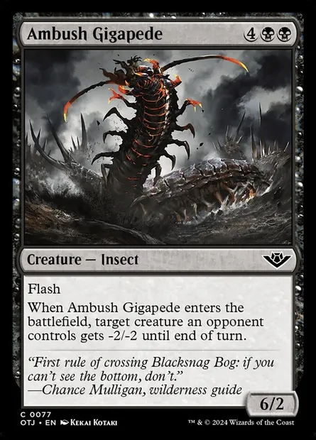Ambush Gigapede, Magic card OTJ 77 — Outlaws of Thunder Junction set