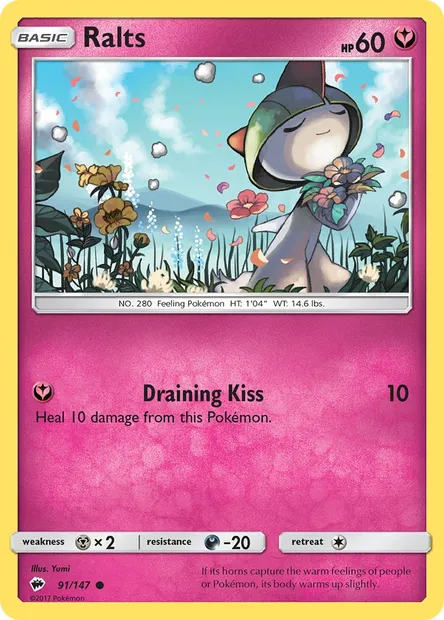 Ralts, Pokémon card BUS 91 — Burning Shadows set