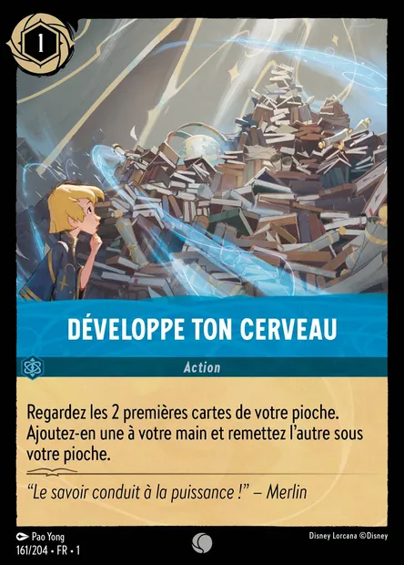 Développe ton cerveau, carte Disney Lorcana CH1-161 — extension Premier Chapitre