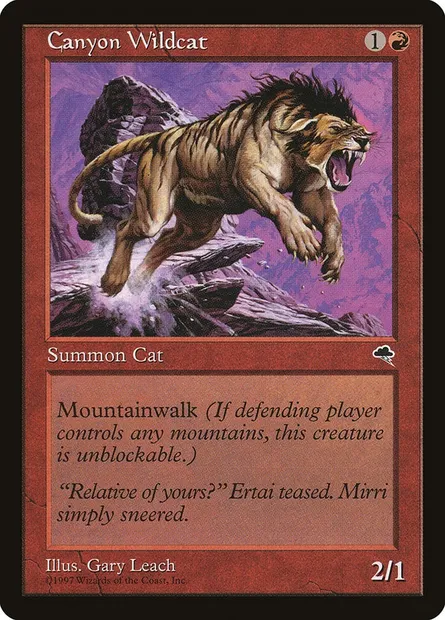 Canyon Wildcat, Magic card TMP 167 — Tempest set