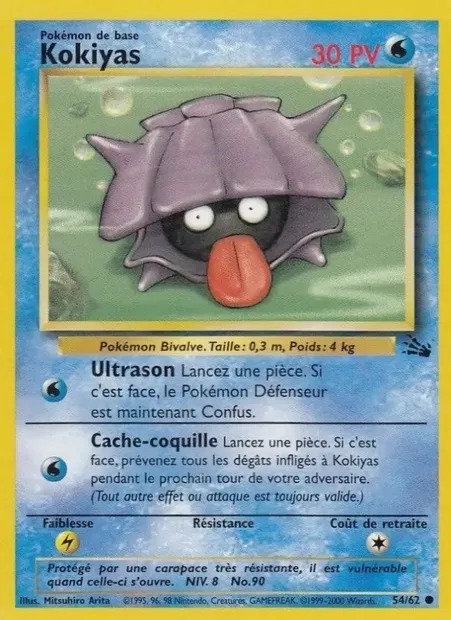Kokiyas, carte Pokémon FO 54 — extension Fossile