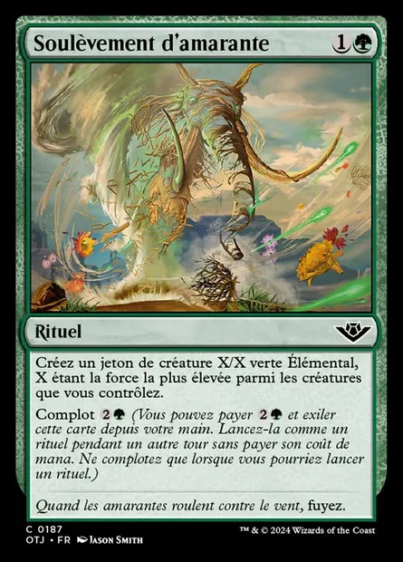 Soulèvement d'amarante, carte Magic OTJ 187 — extension Outlaws of Thunder Junction