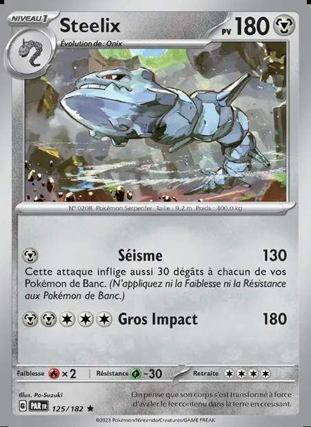 Steelix, carte Pokémon PAR 125 — extension Faille Paradoxe