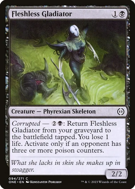 Fleshless Gladiator, Magic card ONE 94 — Phyrexia: All Will Be One set