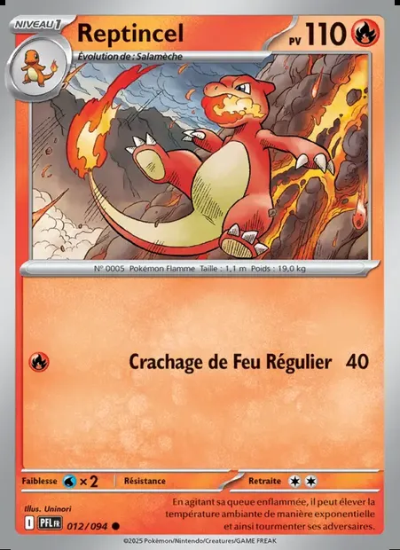 Reptincel, carte Pokémon PFL 012 — extension Flammes Fantasmagoriques
