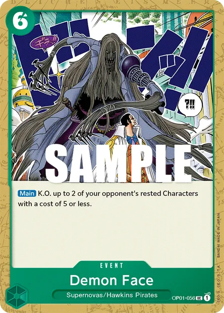 Demon Face, One Piece card OP01-056 — ROMANCE DAWN set