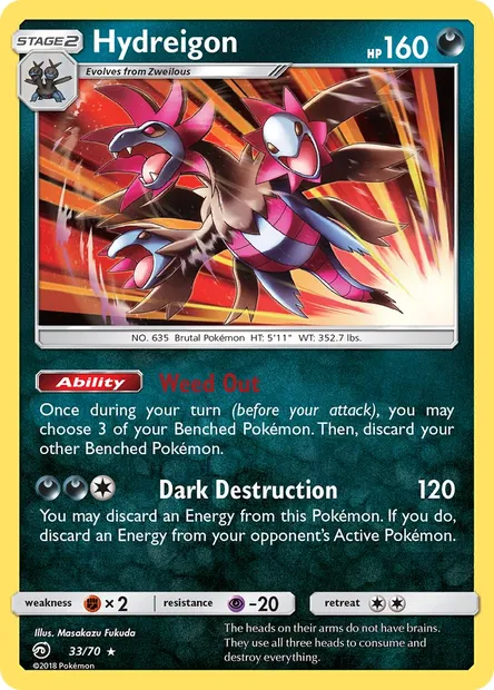 Hydreigon, Pokémon card DRM 33 — Dragon Majesty set