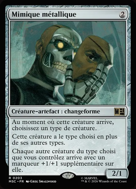 Mimique métallique, carte Magic MSC 203 — extension Marvel Super Heroes Commander