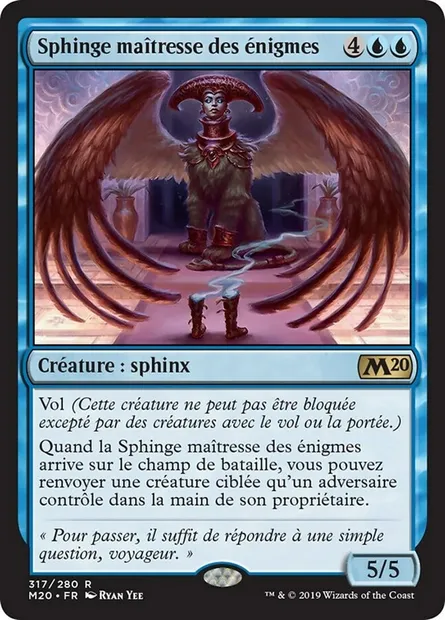 Sphinge maîtresse des énigmes, carte Magic M20 317 — extension Core Set 2020