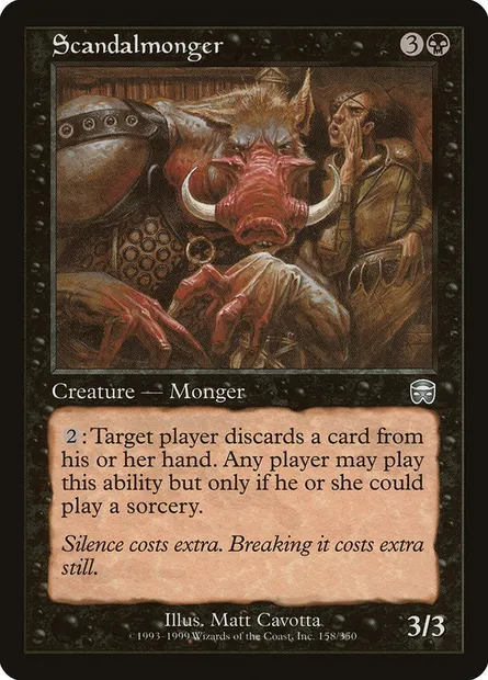 Scandalmonger, Magic card MMQ 158 — Mercadian Masques set