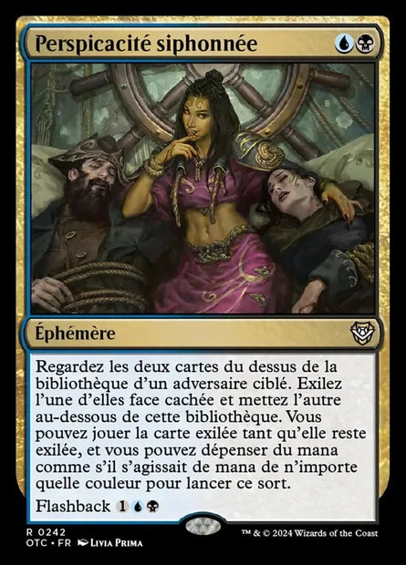 Perspicacité siphonnée, carte Magic OTC 242 — extension Outlaws of Thunder Junction Commander