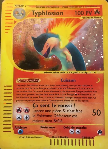 Typhlosion, carte Pokémon EX 28 — extension Expedition