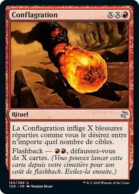 Conflagration, carte Magic TSR 160 — extension Spirale Temporelle Remastered